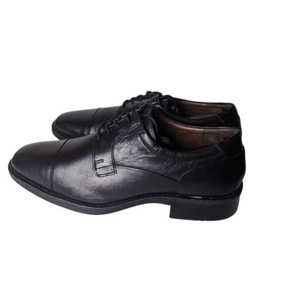 JOHNSTON & MURPHY Lancaster Black Leather Cap Toe Oxford Size 8.5M - Picture 3 of 6